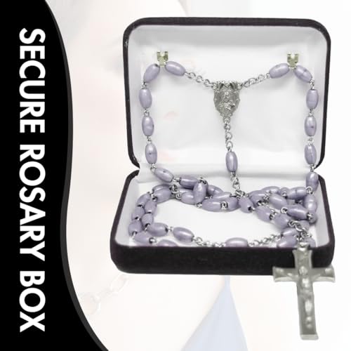 Novel Box Black Communion Keepsake Rosary Box 3.25x2.5x1 Inches - color: Black