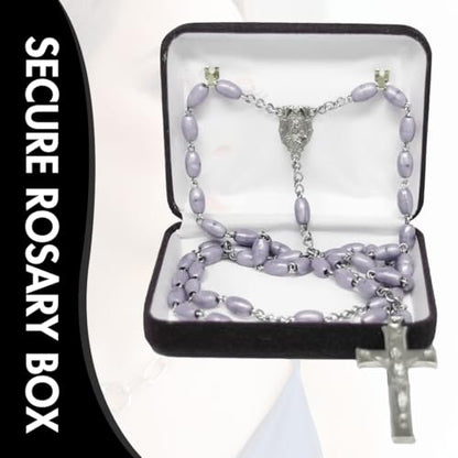 Novel Box Black Communion Keepsake Rosary Box 3.25x2.5x1 Inches - color: Black