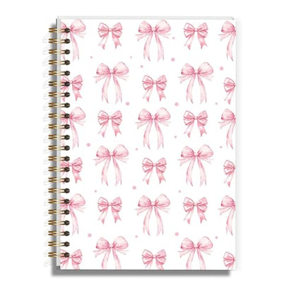 Pink Bow Notebook for Teen Girls Women, Cute Preppy Journal for School Supplies, Coquette Spiral Notebook for Christain Gifts 5.8×8.3 - A19 - style: Christian 19