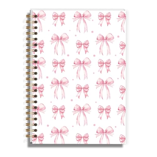 Pink Bow Notebook for Teen Girls Women, Cute Preppy Journal for School Supplies, Coquette Spiral Notebook for Christain Gifts 5.8×8.3 - A19 - style: Christian 19