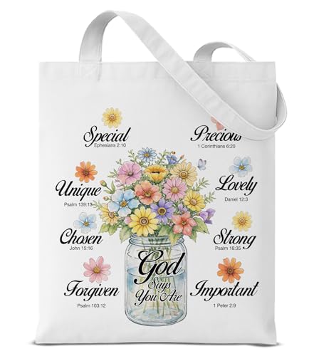 Aesthetic Canvas Tote Bag for Women Man，Christian Bible Verse Reusable Grocery Shoulder Bag for Shopping Work Travel - color: Christian 08