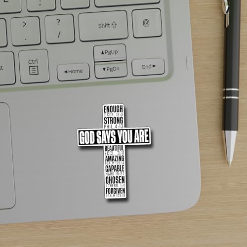 (3Pcs) God Says You are Sticker Christian Inspirational Decals Decorate Books Laptop Phone Water Bottles Kindles Tumbler Waterproof Vinyl Stickers 2,6 x 3 Inch - color: God Says You Are