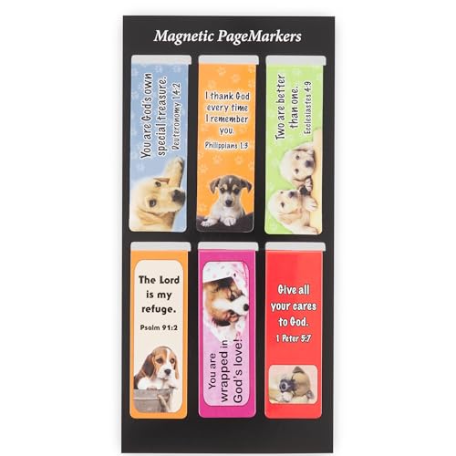 Christian Art Gifts Magnetic Scripture Bookmark Set: Special Treasure Puppy - color: Puppies #1