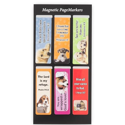 Christian Art Gifts Magnetic Scripture Bookmark Set: Special Treasure Puppy - color: Puppies #1