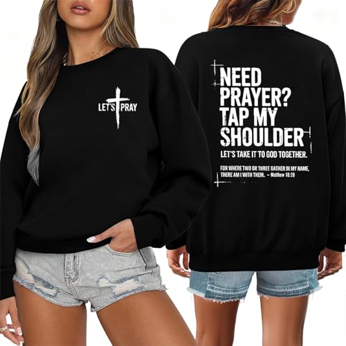 Christian Sweatshirts for Women Jesus Cross Casual Pullover - color: Break, size: Small