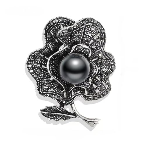 Brooch Pins For Women Fashion Elegant Brooches Lapel Badges Coat Sweater Scarves Shawl Dress Accessory Wedding Party Prom Jewelry - color: Black-Style6