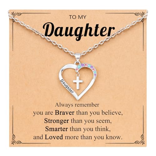 Cross Necklace for Girls- Child of God Gifts for Girls Jewelry - style: Daughter