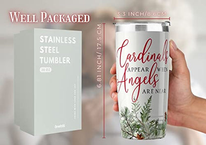 Onebttl Cardinal Gifts for Women, 20oz Stainless Steel Tumbler with Lid and Straw, Cardinals Appear