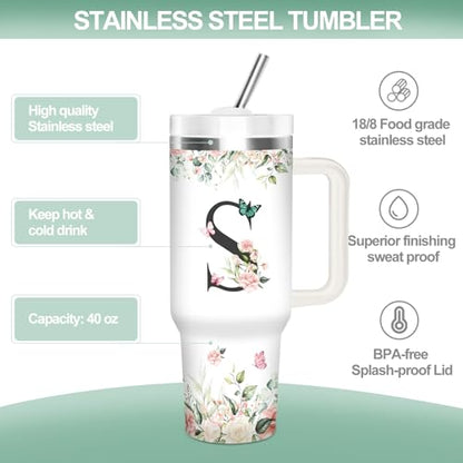 Christian Gifts for Women, Initial S Tumbler 40Oz - style: Initial S cup