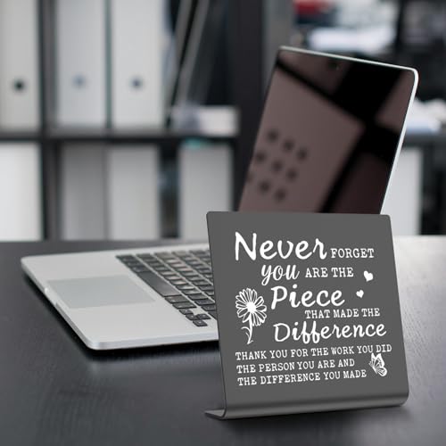 Never Forget You Are The Piece That Made The Difference - Going Away Gift for Coworker, Boss, Leader, Friends - Office Retirement Appreciation, Home Office Desk Sign XBZ175 - style: Never Forget