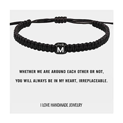 Initial Bracelets for Women Teen Girls Handmade Rope Braided Bracelet for Men Jewelry Birthday Graduation Mother's Day Gifts for Mom Wife Girlfriend Her Friends - style: M