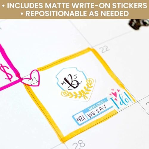 bloom daily planners New Engagement/Wedding Planning Stickers Variety Pack - 6 Sheets, 390+ Hand-Dawn Illustrations and Phrases Per Pack - style: New Engagement/Wedding Planning