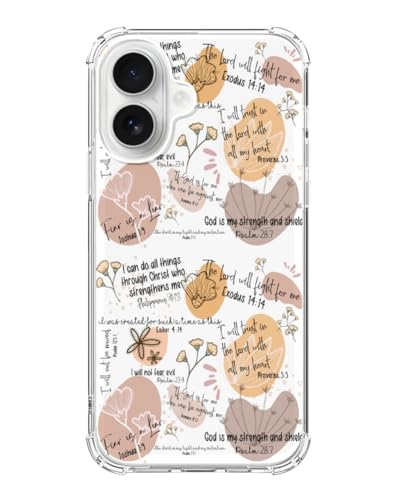 Bible Verses Floral Phone Case Compatible with iPhone 17, Positive Affirmations Botanical Phone Cover for iPhone 17 - color: Bible Verses