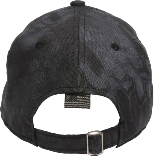 Faith Over Fear Embroidered Structured Adjustable One Size Fits All US Flag on Bill Hat - color: Black/Black, size: 0