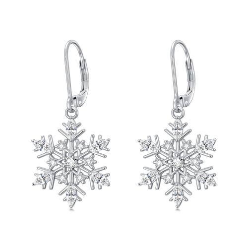 Dorunmo 925 Sterling Silver Dangle Drop Earrings for Women Holiday Earrings Hypoallergenic Halloween Christmas Jewelry Festival Gifts for Women - style: Christmas-Snowflake-02