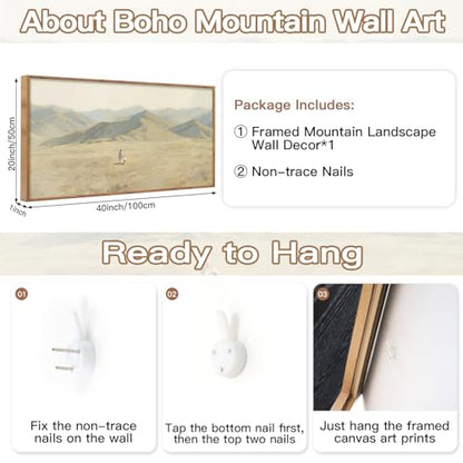 CHDITB Large Jesus with Lamb Landscape Framed Canvas Wall Art 40x20 Inch - color: Jesus Leaves The 99 Parable of The Lost Sheep, size: 40"L x 20"W