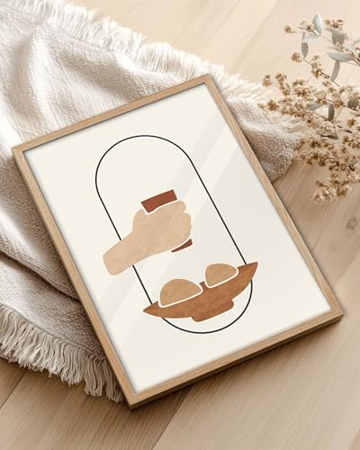 KensTro 12x16 Oak Framed Holy Communion Christian Wall Art - color: Boho Holy Communion-Framed, size: 16"L x 12"W