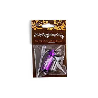 Logos Trading Post Anointing Oil Bottle with Purple Keychain Container - color: Purple