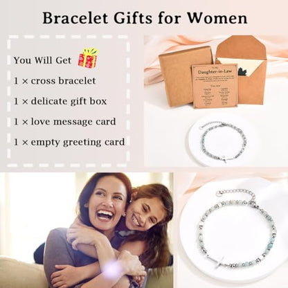 Religious Cross Bracelet for Women Girls, Christian Gifts - color: Daughter-in-Law