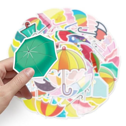 Umbrella Stickers |50Pcs Umbrella Waterproof Vinyl Decals - color: Umbrella