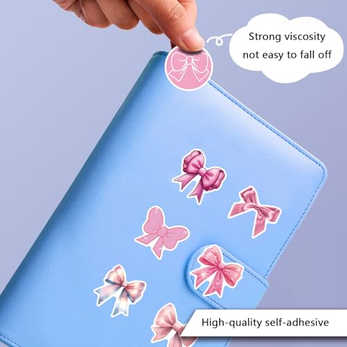 110pcs Pink Bow Sticker Pack.Cute Aesthetic Waterproof Decals for Water Bottles Notebook Laptop Scrapbook,Coquette Stickers for Girls Womens Adults Gifts - color: 110 - Pink Bows