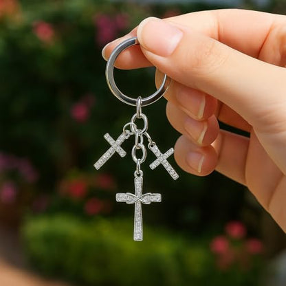 Cross Keychain – Cool Keychains Gifts for Christian, Baptism, Holidays, Keychains for Car Keys - color: Cross3