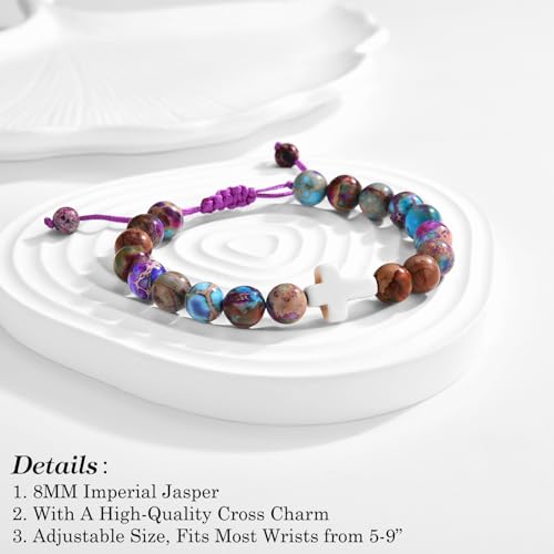 EFVISD Cross Bracelet Gifts for Boys Girls Christian Religious Gifts - color: Baptism -Girls
