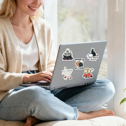 ELZO 300 Pcs Holographic Funny Stickers for Adults Pack - Sarcastic, Waterproof Vinyl Stickers for Water Bottle, Laptop, Phone, Journal, No Repeats - color: Sarcastic & Funny
