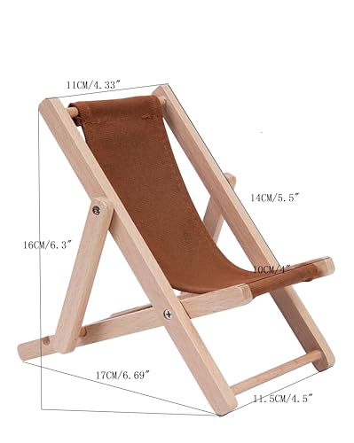 Foldable Wooden Cell Phone Stand, Phone Holder for Desks - color: Brown