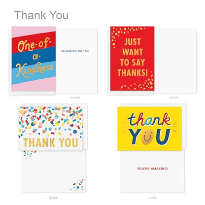 American Greetings 17-Count Thank You Card Pack, Colorful Mixed Designs