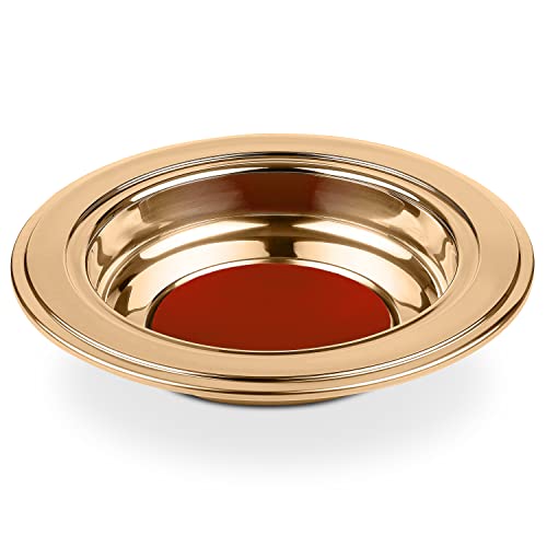 (Offering Plate Red) Premium Gold Stainless Steel Offering Plates for Church | Offering Trays | Church Collection Plate | Church Offering Plates - color: Offering Plate Red