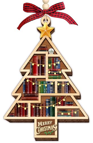 HEXMOZ Book Lover Christmas Ornaments 2026 - Book Lovers Gifts for Women - color: Book Lover
