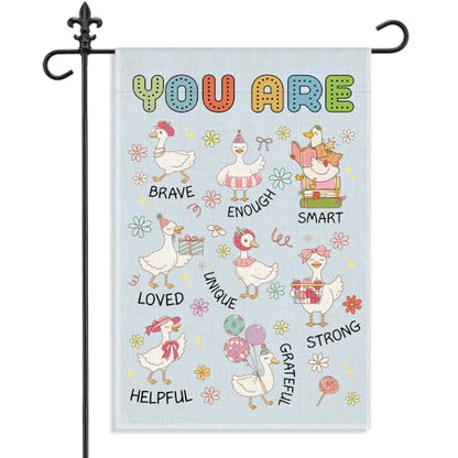 You Are Brave Enough Smart Unique 12 x 18 Inch Goose Garden Flag - color: Blue