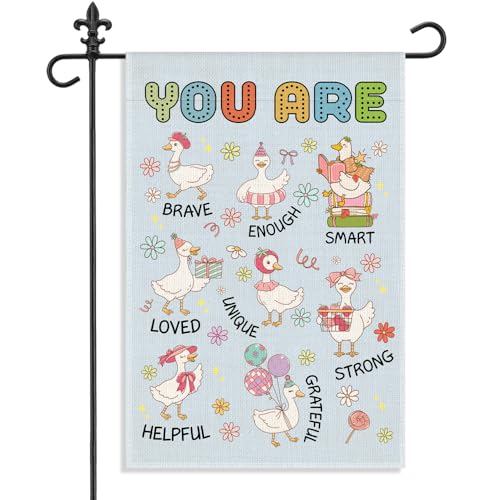 You Are Brave Enough Smart Unique 12 x 18 Inch Goose Garden Flag - color: Blue