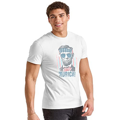 Hanes Men's Essentials Short Sleeve Graphic Tee - color: Murica, size: Medium