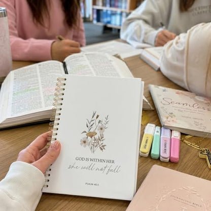 Christian Bible Study Prayer Journal for Women Notebook, 5.5x8.3 Inch - color: flower