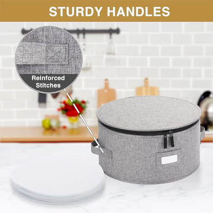 Stack Store Plus More China Storage Case for Salad Plate - 10" W x 6" H - Includes 12 Felt Dividers. Hard Shell and Stackable with Padded Interior - style: Salad Plate Case