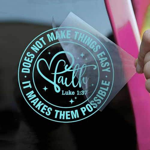 Faith Does Not Make Things Easy Car Decal Other Size Funny Christian Inspirational Bible Verse Humor Car Windows Trucks Accessories Affirmations Vinyl Waterproof Bumper Sticker Gift for Mom Dad - color: Faith Does Not Make Things Easy, size: Other Size