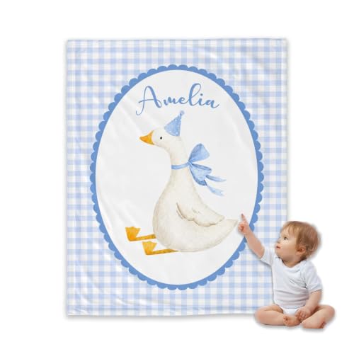 Personalized Birthday Goose Blanket, Custom Name Baby Throw Gift - color: #Ver5