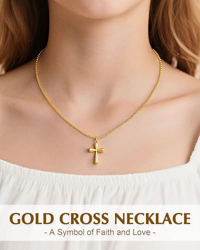 Cross Necklace for Granddaughter/Daughter/Niece, Baptism Christmas Confirmation Valentines Easter Birthday Gifts for Girls Teens - style: Granddaughter
