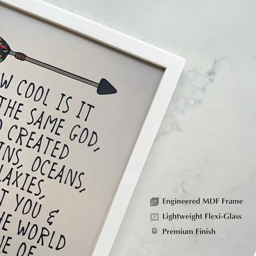 Christian Scripture Wall Art, Same God of Creation, 11x14 white framed - color: White, size: 14"L x 11"W