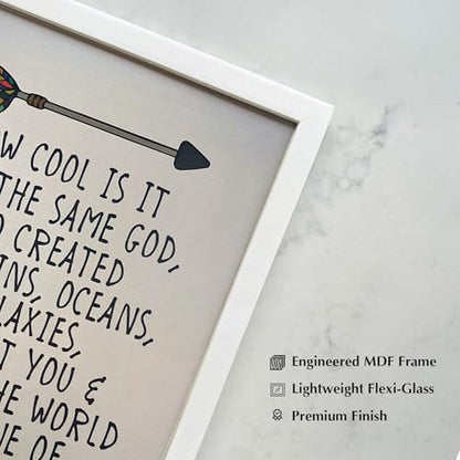Christian Scripture Wall Art, Same God of Creation, 11x14 white framed - color: White, size: 14"L x 11"W