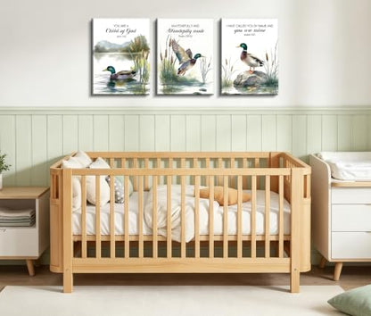 HQQUCC Duck Canvas Wall Art, 12x16 Inch, 3-Piece Set