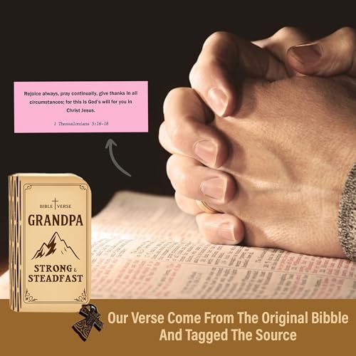 Grandpa Bible Verse Box, Personalized Name Keychain, 150 Color Coded Scripture Cards, Christian Gift for Grandpa, Gift Father's Day - color: Grandpa Bible