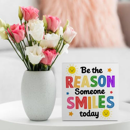 Inspirational Sunshine Desk Sign Wooden Box Sign Table Decoration White - color: white 1483