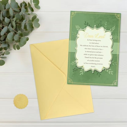 Green Religious Sympathy Card with Envelope (Dawn Approaches) - color: 3-Green Dear Loid