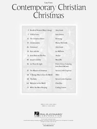 Contemporary Christian Christmas | Easy Piano Sheet Music Book for Beginners and Worship Players | Christmas Songbook with Inspirational CCM Arrangements | Faith-Based Piano Music for Holiday