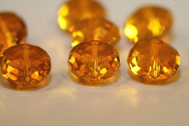 24pcs Adabele Austrian 6mm Faceted Rondelle Crystal Beads Topaz Yellow - color: Light Topaz/Yellow, size: 4mm x 6mm - 24pcs