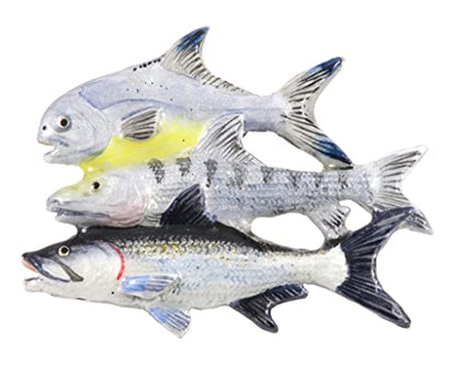 Grand Slam Bonefish Tarpoon Fish Pin, Pewter, Lapel, Hat, Pins, Brooch, Brooches, Jewelry, Gift, Handmade in the USA, 200 Fish Designs Available. S035PRZ - color: Hand Painted
