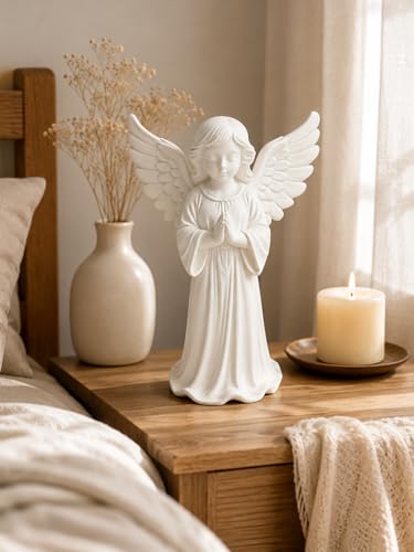 Praying Angel Figurine - 4.7 Inches Sculpted Hand-Painted Figurine for Home Decor or Garden, Communion Religious Gifts for Women